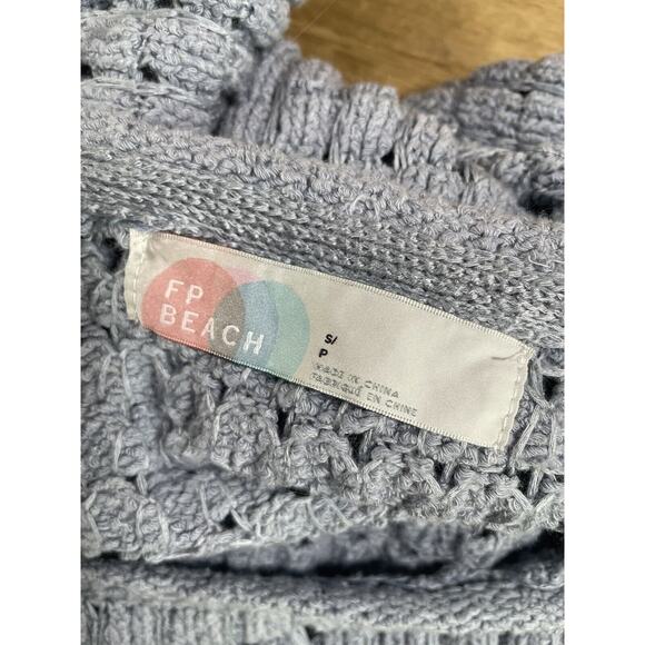 Free People Beach Size S Sweater Margot Open Chunky Knit LS Current Raw Seams - Picture 7 of 8